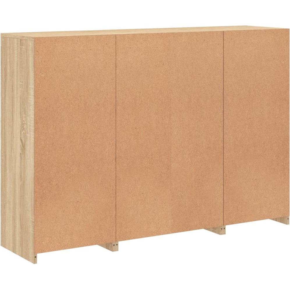 VidaXL, Kommode + Sideboard, Sideboards mit LED-Leuchten 3 Stk. Sonoma-Eiche (142.5 x 37 x 100 cm)