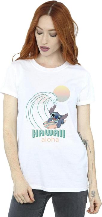 Actual product image Disney Womens/Ladies Lilo And Stitch Hawaii Cotton Boyfriend T-Shirt (L)