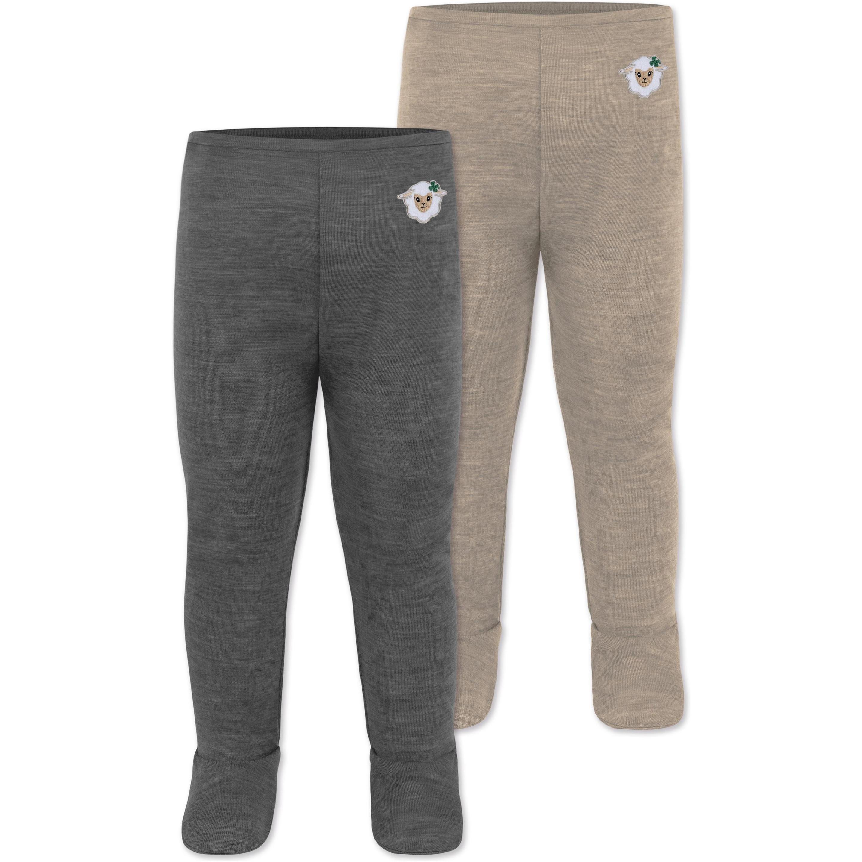 Thumbnail - Normani, Herren, Funktionsunterhose, 2er Pack Baby Merino Unterhose mit Füssen - 9539 (92), Beige, 92