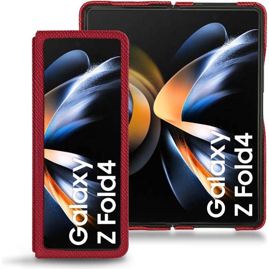 Noreve Lederschutzhülle Samsung Galaxy Z Fold4 (Samsung Galaxy Z Fold4), Smartphone Hülle, Rot