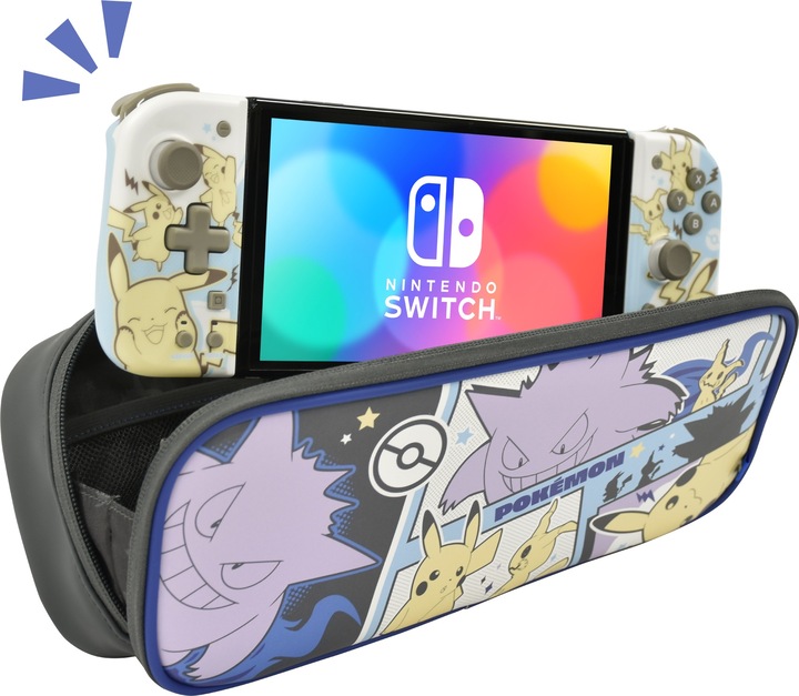 Produktbild HORI Cargo Pouch Compact - Pikachu, Gengar, Mimigma (Switch OLED, Switch)