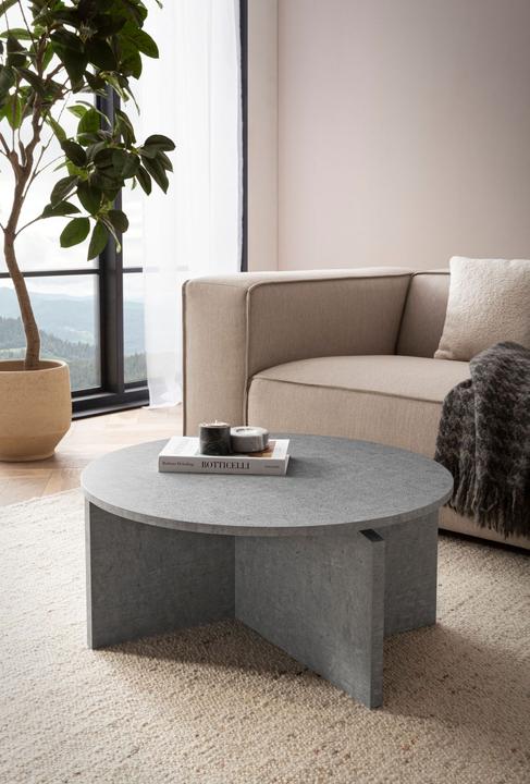 Image du produit FineBuy Couchtisch 70 cm Wohnzimmertisch Sofatisch Rund Gross Kaffeetisch Modern (70 x 70 x 33 cm)