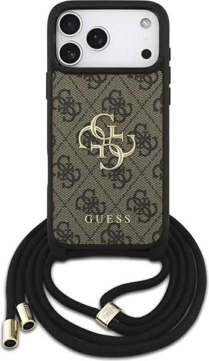 Productafbeelding Guess Etui 4G Big Logo Cord Stap Crossbody do iPhone 17 Pro Max brązowy (Apple iPhone 17 Pro Max)