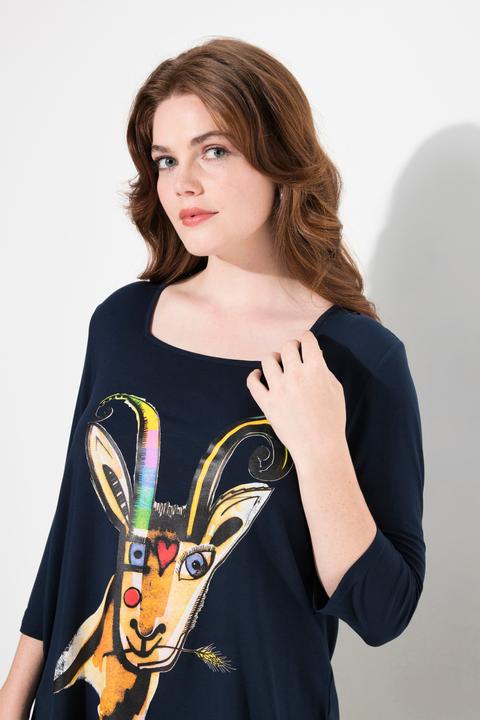 Produktbild Ulla Popken Shirt, Katzenmotiv, A-Linie, Carree-Ausschnitt, 3/4-Arm (46, 48)
