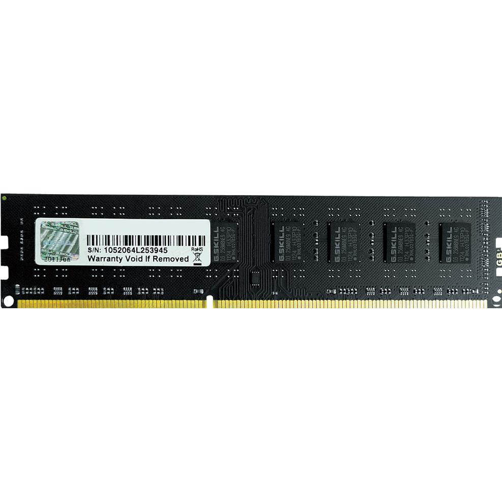G.Skill Value (1 x 4GB, 1333 MHz, DDR3-RAM, DIMM), Memoria RAM, Nero