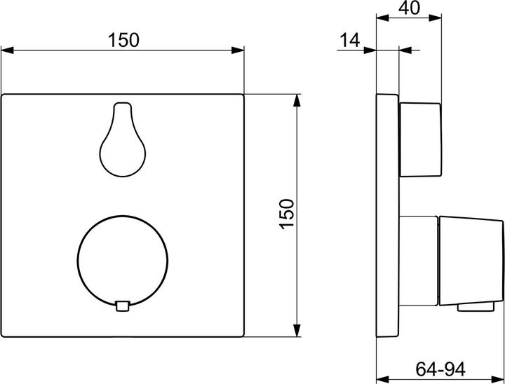 Actual product image Hansa Thermostat ready-mounted set bath/shower, for Bluebox basic body black matt