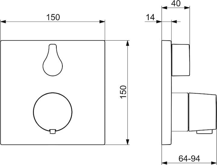 Actual product image Hansa Thermostat ready-mounted set bath/shower, for Bluebox basic body black matt