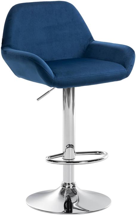 Produktbild CLP Barhocker Braga Samt chrom, blau