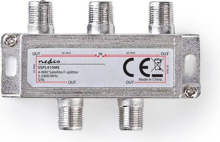 Nedis Splitter satellitare | 5 - 2400 MHz | 11,5 dB | Numero di ingressi: 1 | Numero di uscite: 4 | I (CAT5)