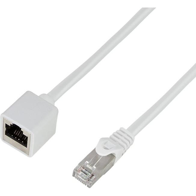 Thumbnail - LogiLink Patchkabelverlängerung Premium, Kat.6A, 3.0 m, weiss RJ45-Stecker (S/FTP, CAT6a, 3 m), Netzwerkkabel
