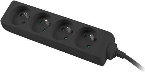 Actual product image Lanberg PS0-04E-0100-IEC-BK Extension Cable 4 AC Outputs Indoor (4 x, C14, 1 m)