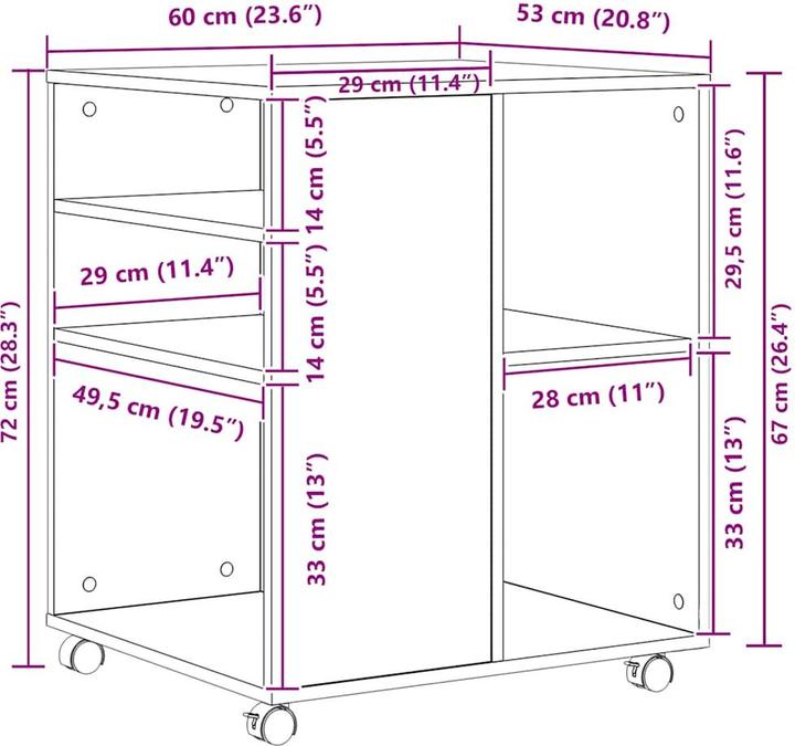 Produktbild vidaXL Herrick (60 x 53 x 72 cm)
