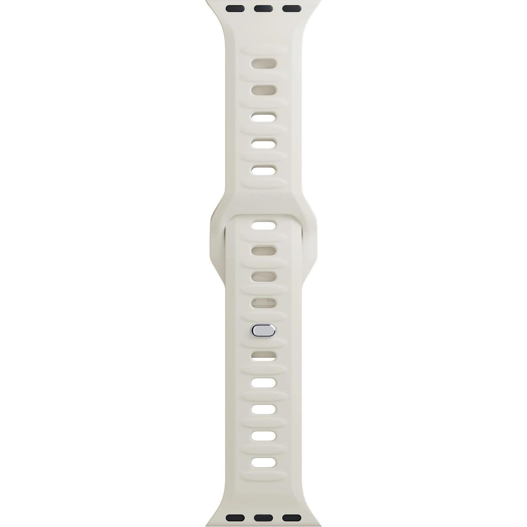3MK Silicone Watch Strap beżowy/beige dla Apple Watch 38/40/41mm (Silikon, Edelstahl, 3, 4, 9, Ultra), Uhrenarmband, Bei...