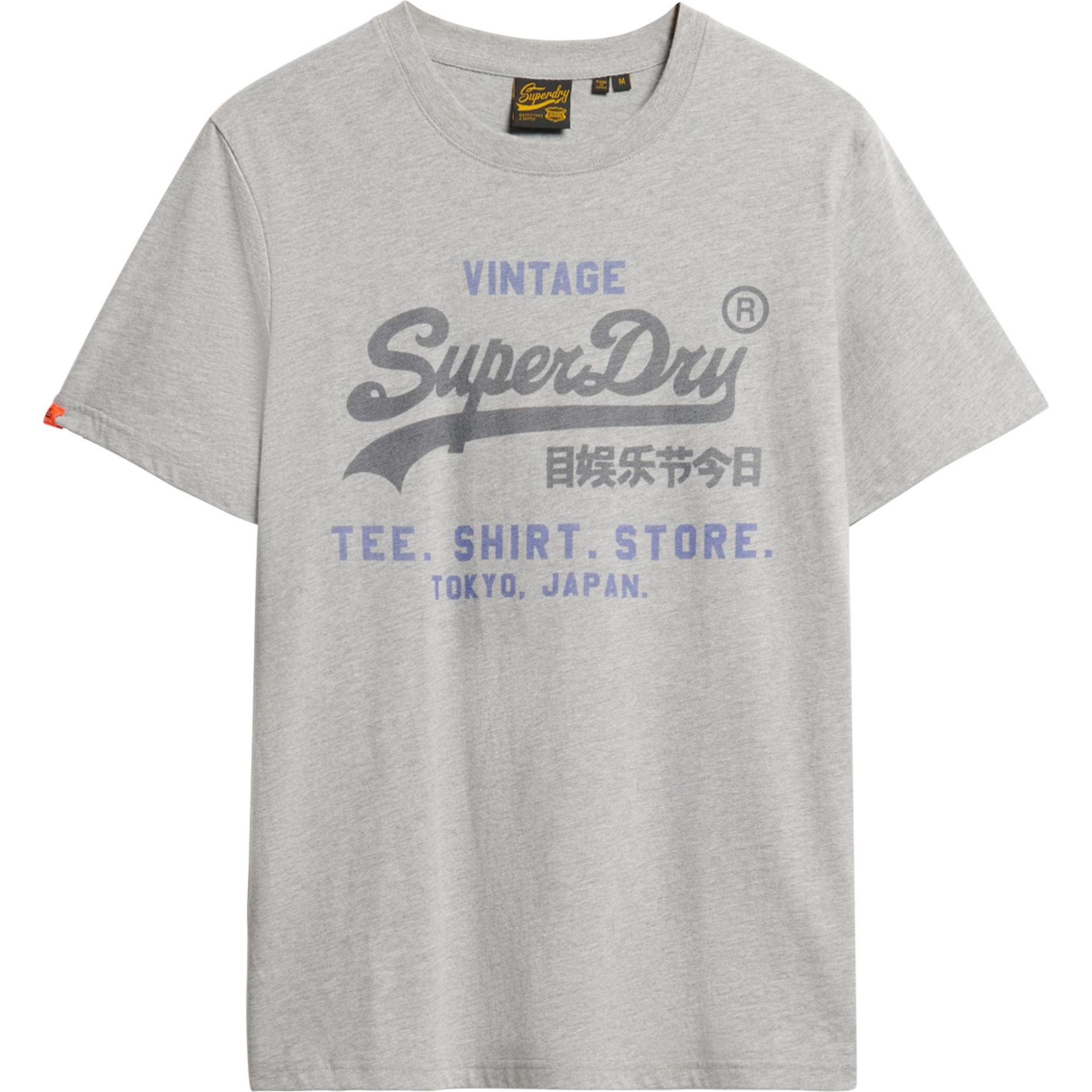 Superdry, Herren, Shirt, T-Shirt Casual Bequem sitzend VI Heritage Relaxed Tee, Grau, (L)
