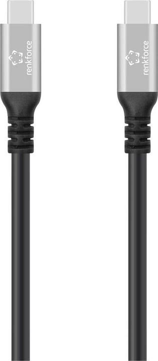 Actual product image Renkforce USB-C® Kabel USB4® USB-C® Stecker 0.50 m Schwarz Aluminium-Stecker, Si (0.50 m, 240 W)
