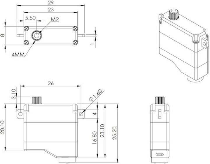Produktbild Mks HV6120 Digital Servo für F5J, F3K...... inkl. carbon Servorahmen