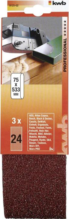 Actual product image kwb Sanding belt 75X533 grit 24 (24)