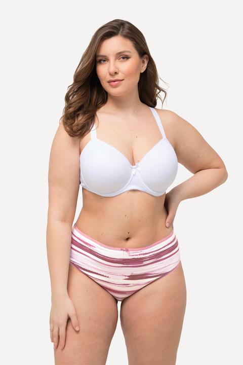 Image du produit Ulla Popken Culottes midi en lot de 5, rayures marbrées/couleur unie (58)