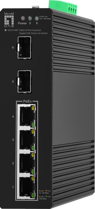 Produktbild LevelOne Switch 6x GE IGS-2106P 2xSFP, 4xPoE Outputs sw (6 Ports)