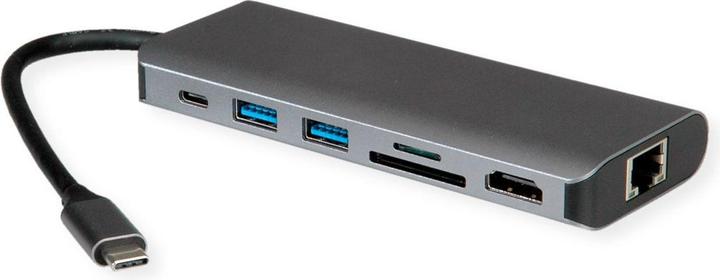 Produktbild Roline USB4-C Dock HDMI+ GbE+2xA+ 1xTF/SD+1x C PD 8K30 - Digital/Daten - Digital/Displa (USB-C, 3 Ports)