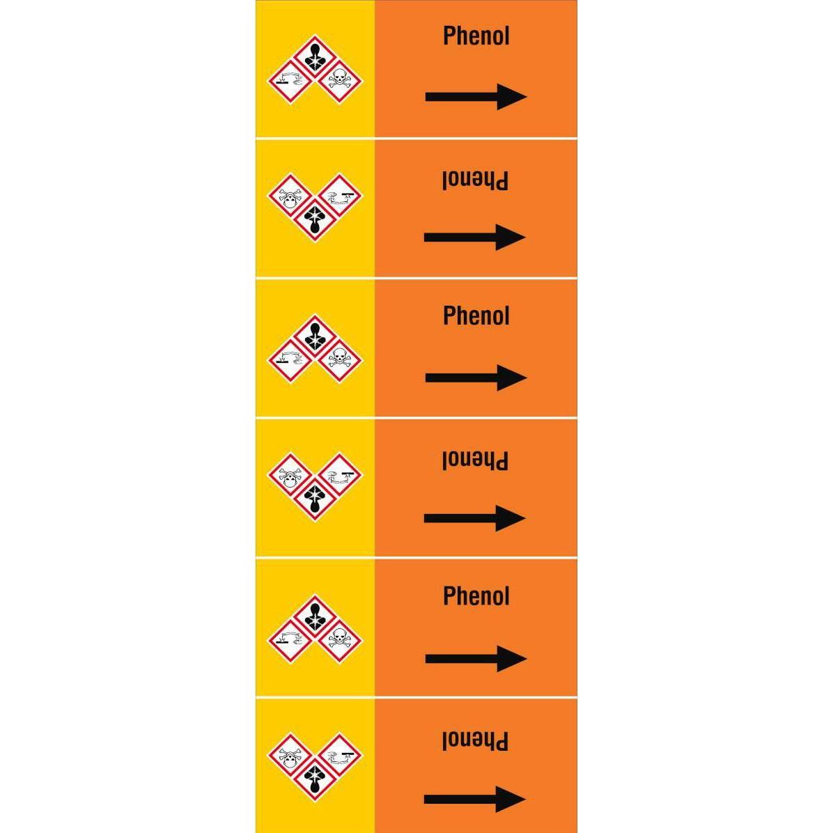 Brady, Etiketten, ISO 20560 Pipe Markers - Acids