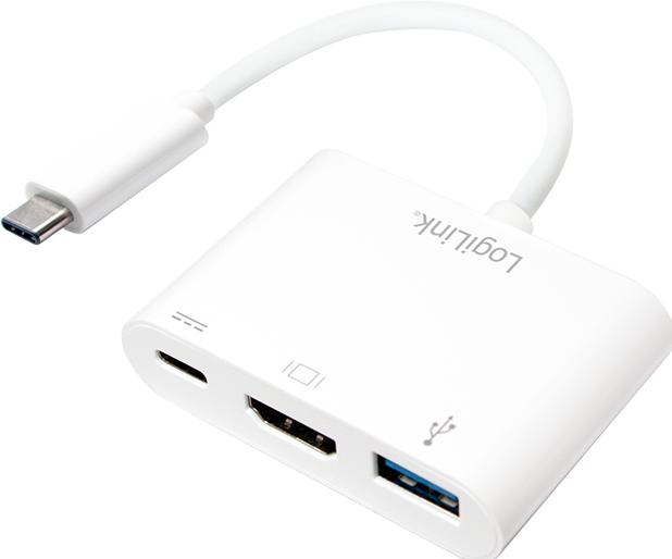Produktbild LogiLink USB Typ-C zu (HDMI, USB 3.0, USB Typ-C, 5.91 cm)