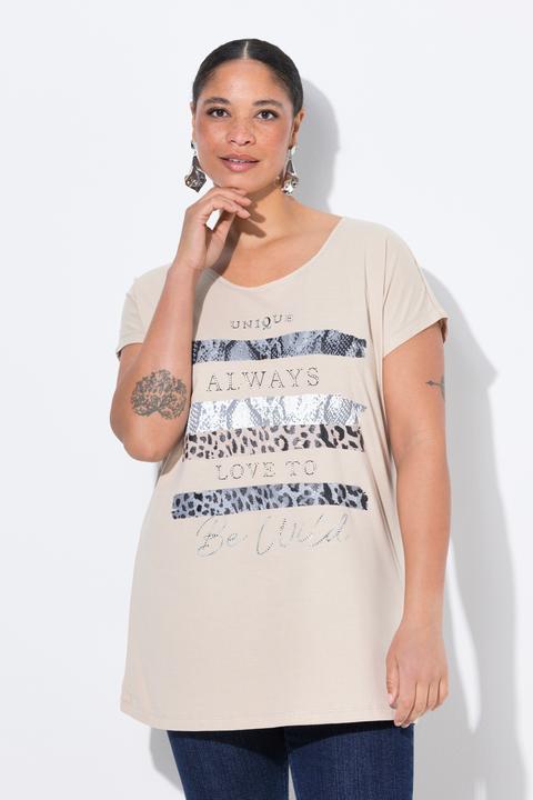 Produktbild Miamoda T-Shirt, Streifen, Schriftzug, Glitzersteinchen (44)