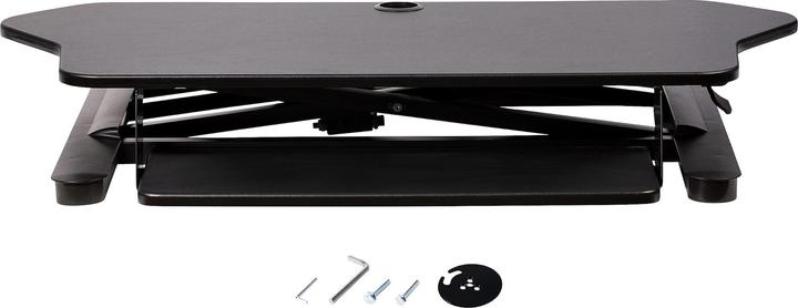 Produktbild StarTech Eck-Sitz-Steh-Schreibtischaufsatz mit Tastaturablage - grosse Arbeitsfläche () - höhenverstellbarer