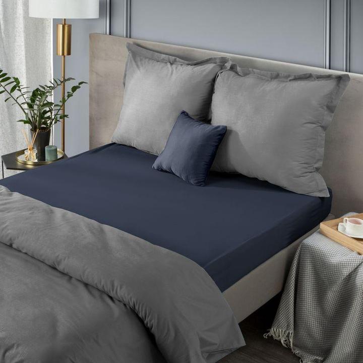 Productafbeelding Eurofirany DESIGN 91 Katoenen laken met rubber JERSEY, 140X200 + 30CM, 125 g / m2, kleur: blauw (140 x 200 cm)