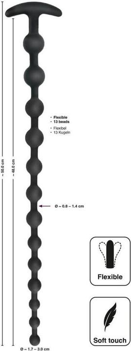 Actual product image Black Velvets Anal bead chain