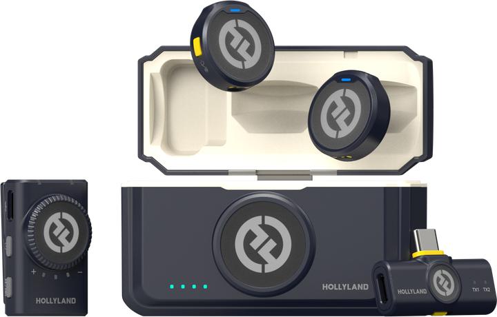 Hollyland - LARK M2 Mini kabelloses Mikrofon-Combo mit Camera RX und USB-C RX