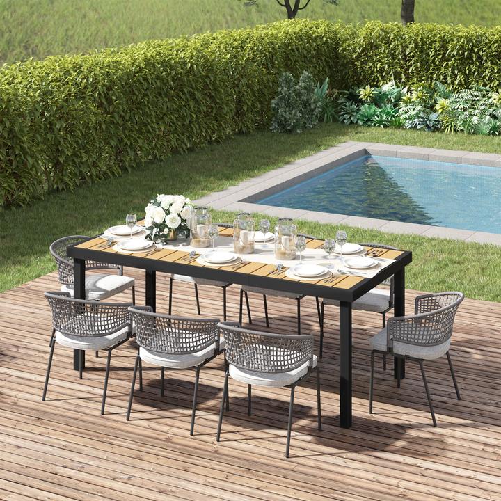 Produktbild Outsunny Esstisch mit Alurahmen (190 x 90 x 74 cm)
