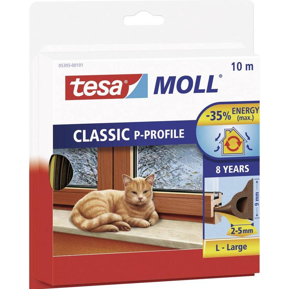 tesa, Türdichtung, tesamoll CLASSIC P-Profil Fensterdichtung, Gummidichtung zum Isolieren