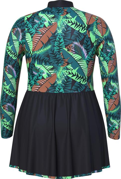 Produktbild Ulla Popken Badekleid, Dschungel, Softcups, Stehkragen, Langarm (50, 52)