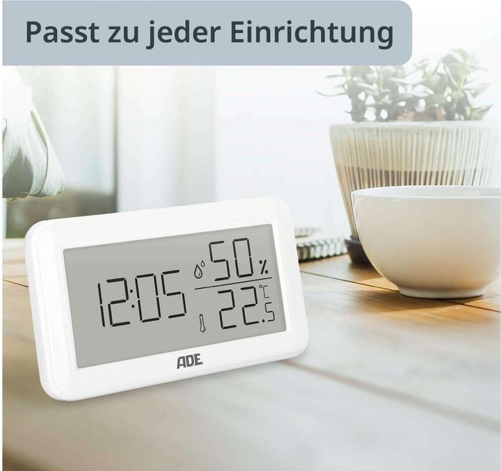 Actual product image ADE Weather station thermo-hygrometer 15 cm, white, functions