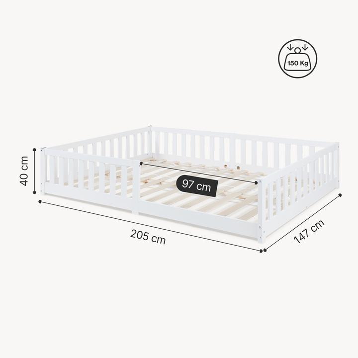 Produktbild En.Casa Kinderbett Tanna 140x200 cm Weiss (140 x 200 cm)