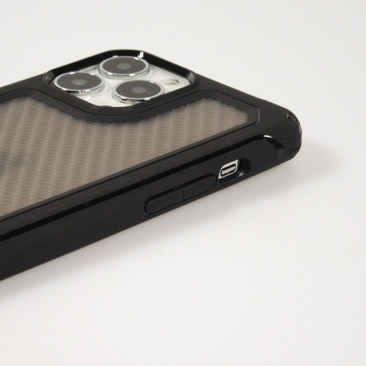 Image du produit PhoneLook Coque Cover Military Élite avec dos en carbone semi-transparent (Apple iPhone 13 Pro)