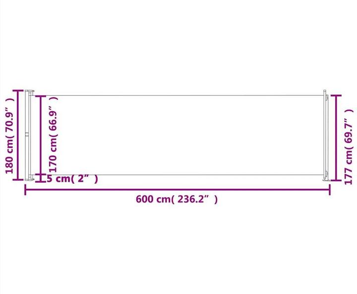 Produktbild vidaXL Seitenmarkise (6 m)