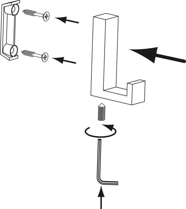 Produktbild Siro MantelHaken Doradus GarderobenHaken 15x61mm, Haken ZN Messing schwarz gebürstet