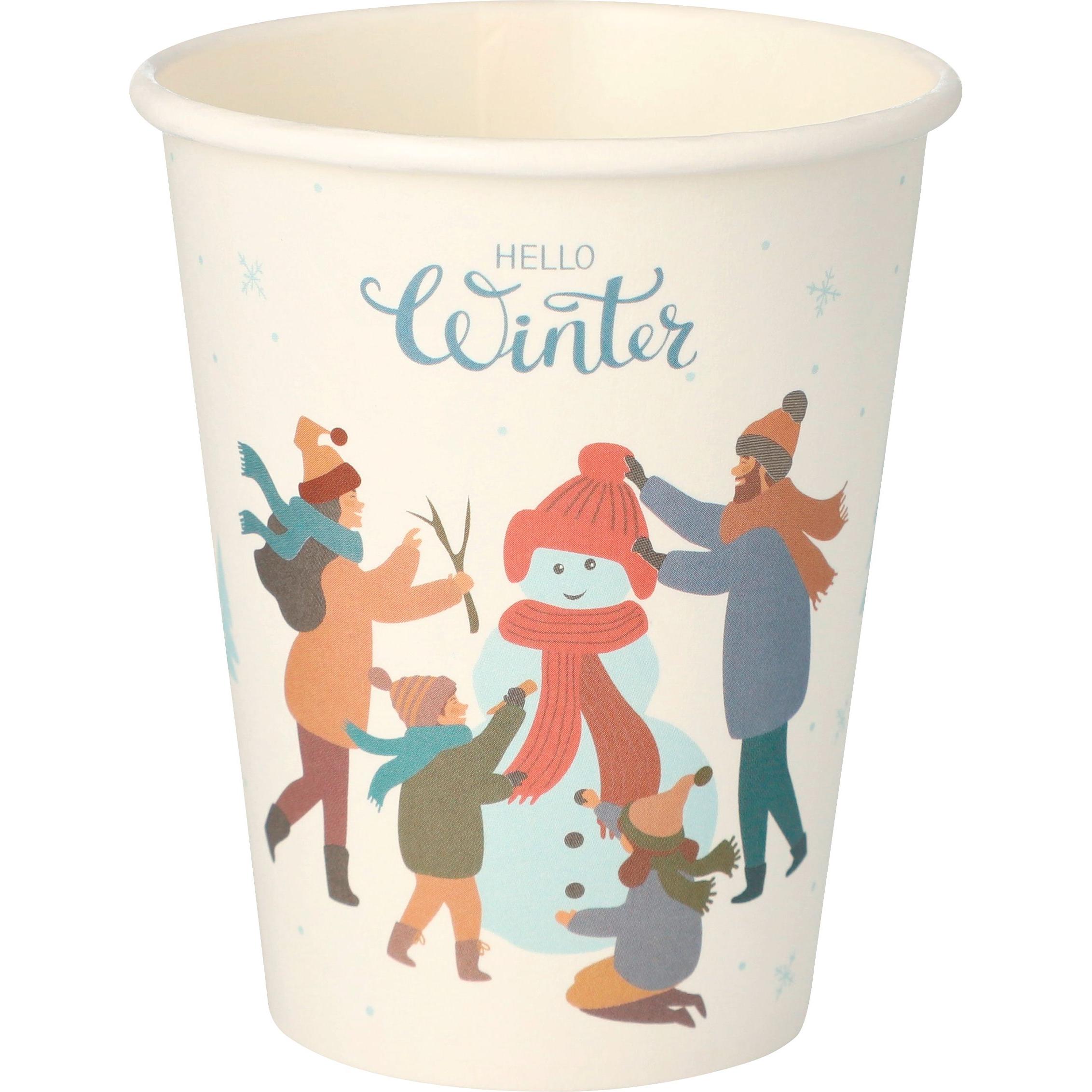 10x Papstar, Einweggeschirr, Trinkbecher "Hello Winter" (50 x)
