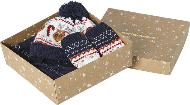 Actual product image Vertbaudet Jungen Baby Weihnachts-Geschenkset: Mütze, Fäustlinge & Rundschal (74/80)