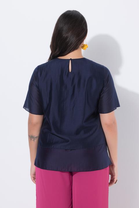 Actual product image Ulla Popken Floral Chiffon Applique Blouse (42)