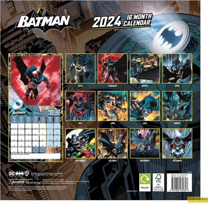 Produktbild Pyramid DC Comics Kalender 2024 Batman (30 x 30 cm, Spanisch, Französisch, Deutsch, Englisch)