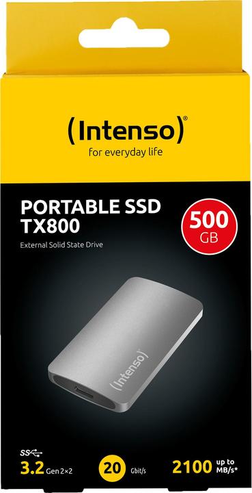 Produktbild Intenso SSD 500GB TX800 1.8" USB 3.2 Gen1 Anthracite (0.50 TB)