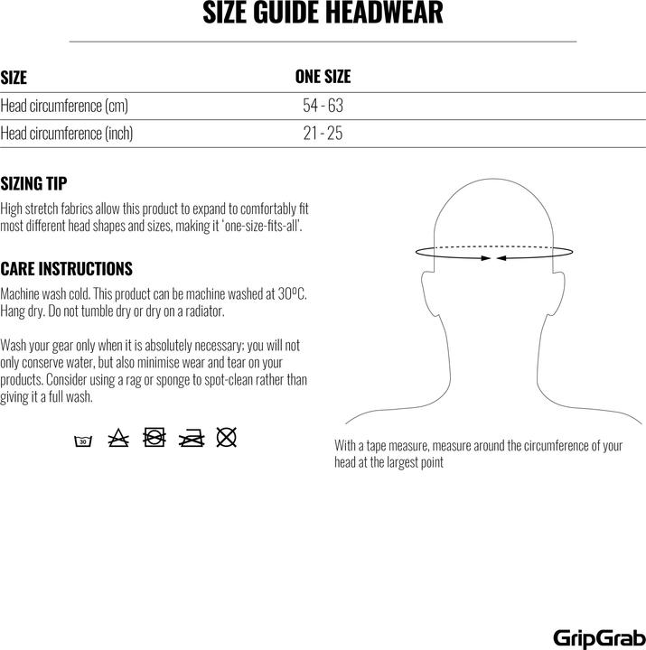 Nutritional values and ingredients GripGrab Summer Sweatband