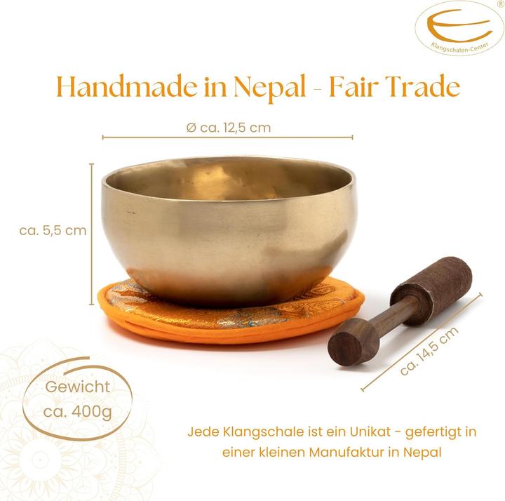 Produktbild Klangschalen-Center Tibetische Klangschale mit Klöppel und Pad (Klangschale)