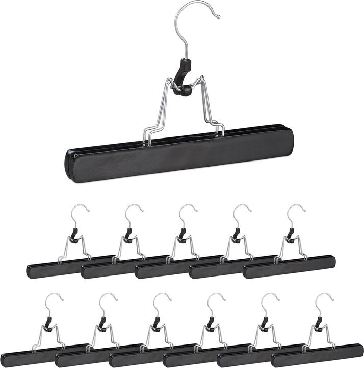 Image du produit Relaxdays Cintre pince à pantalons bois,12 (12 x)