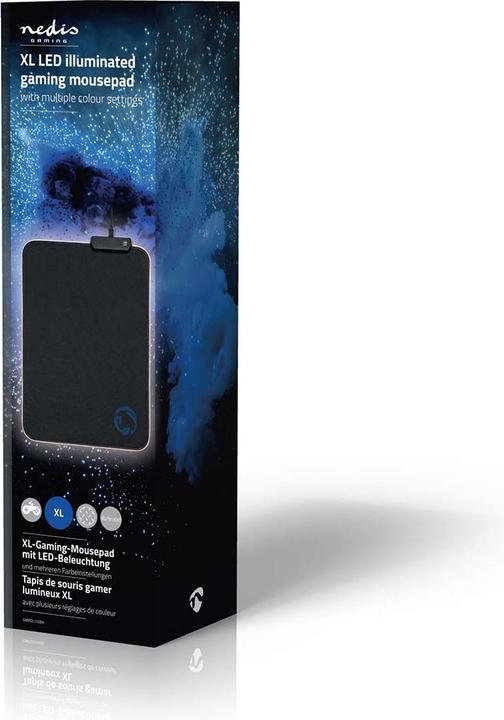 Immagine prodotto Nedis Tappetino per mouse da gioco | Gomma / Microfibra | Nero (XL)