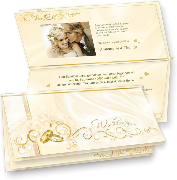 Produktbild Tatmotive Einladungskarten-Set Hochzeit (40 Stück) inkl. Umschläge (40 Stk.)