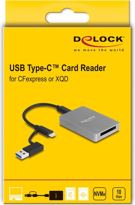 Produktbild Delock USB Type-C Card Reader im Aluminium Gehäuse für CFexp